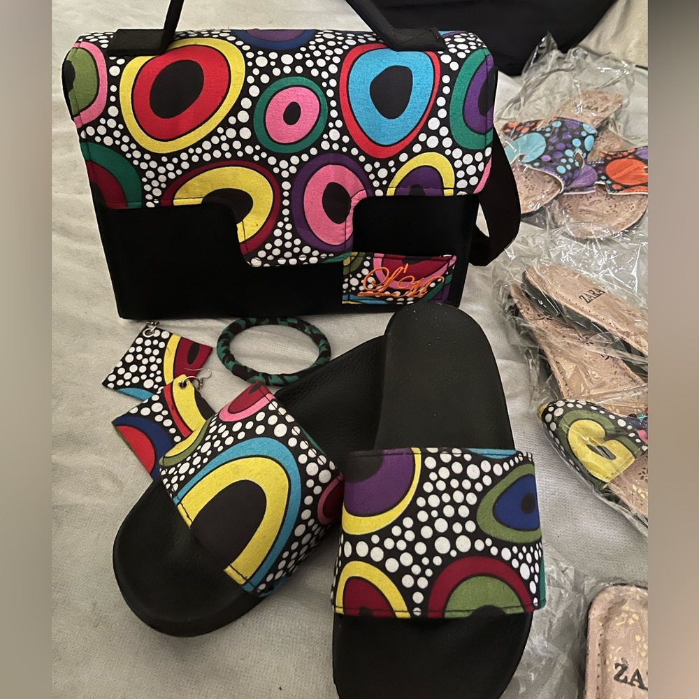The’Lord Made Authentic 100% Handmade Ankara Designer bag with shoe and Accessor